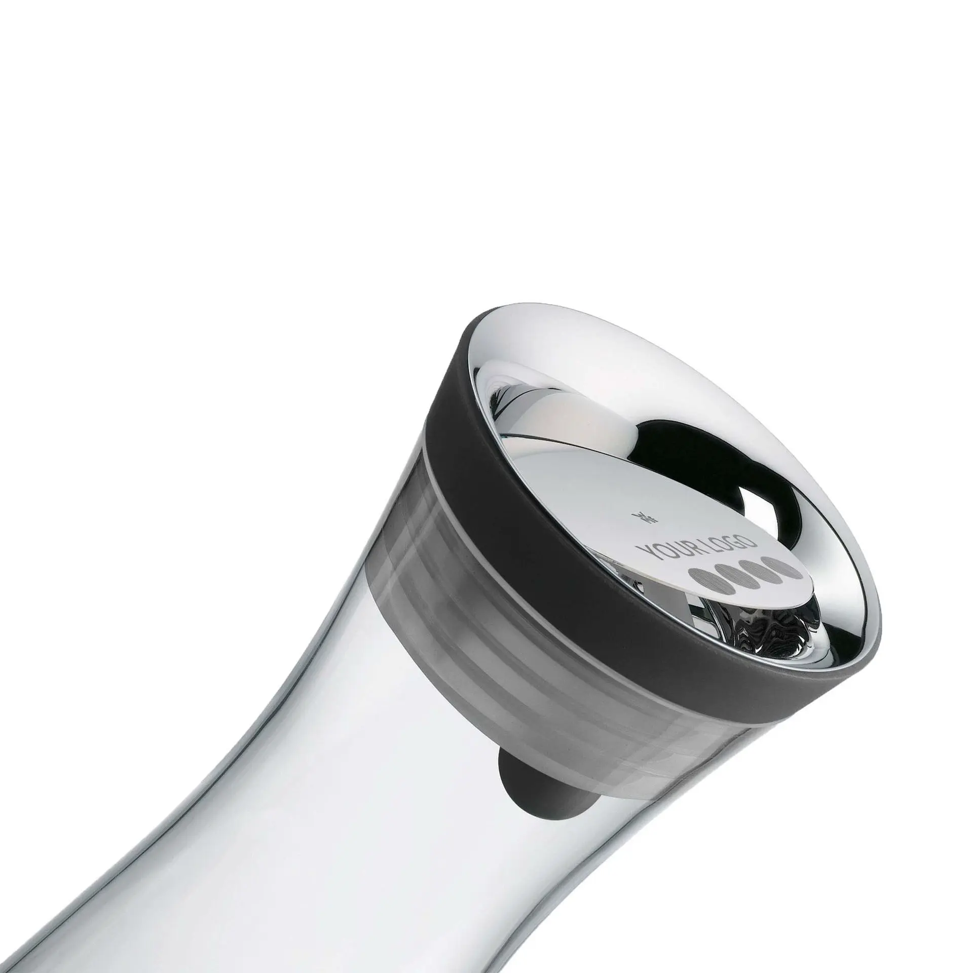WMF Basic Water Decanter 1L Holds 1L of water CloseUp Closure to pour flawlessly Integrated filter to stop ice cubes and fruit while pouring Personalisation with an engraving and sleeve WMF Basic Water Decanter 1L Holds 1L of water CloseUp Closure to pour flawlessly Integrated filter to stop ice cubes and fruit while pouring Personalisation with an engraving and sleeve